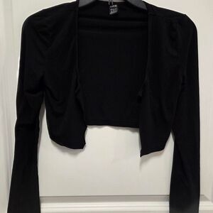 Women's Black Crop Cardigan